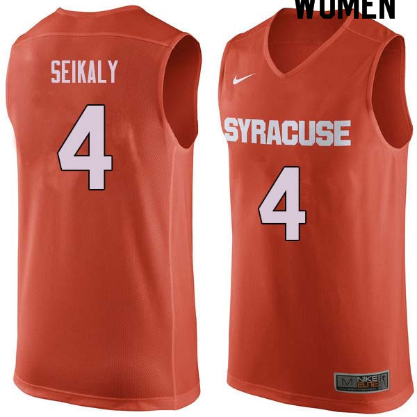 Women #4 Rony Seikaly Syracuse Orange College Basketball Jerseys Sale-Orange